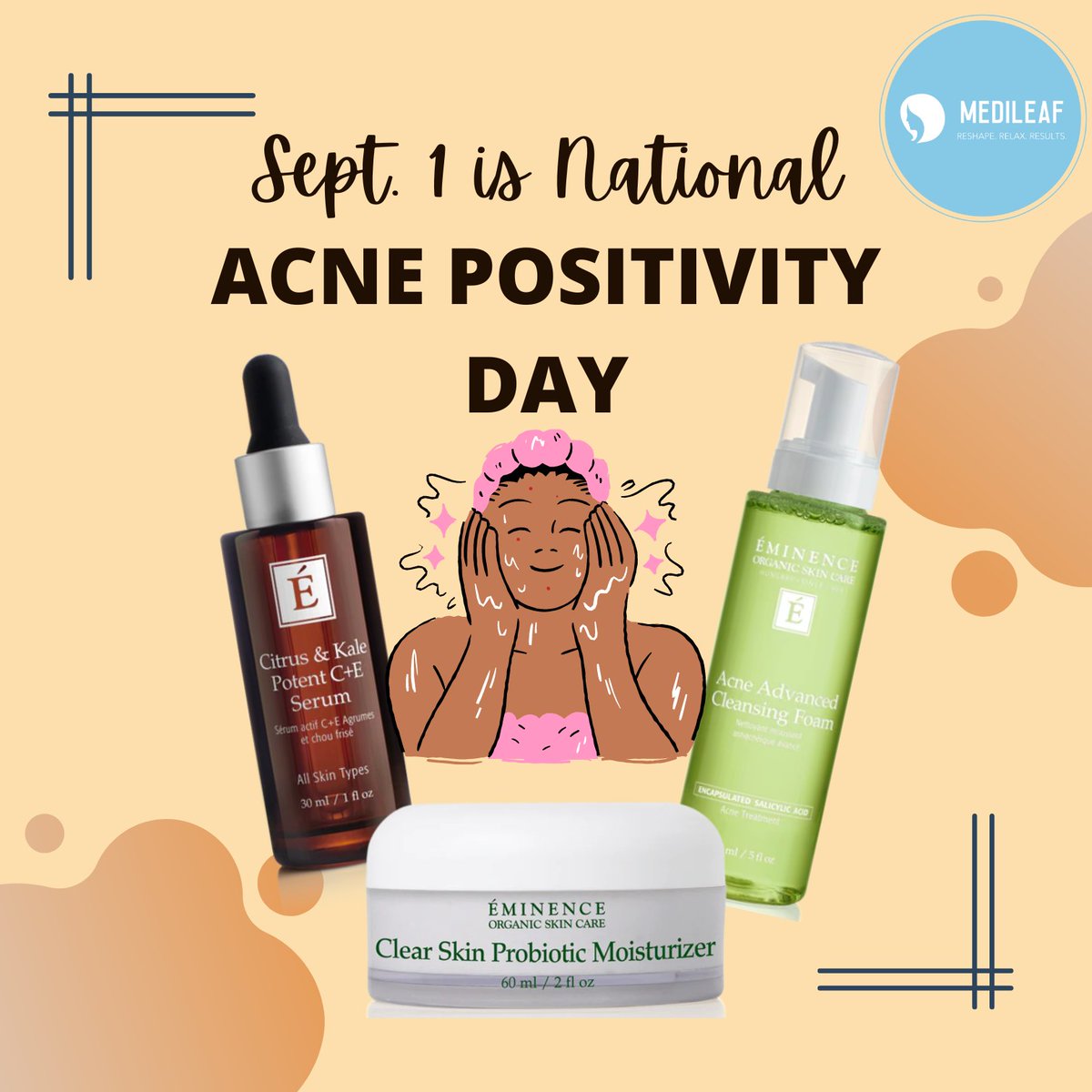 MedileafSpa's tweet photo. ✨ Happy Acne Positivity Day! ✨
Acne plays a huge part in the skincare industry. It's something that we work to help you treat at the cellular level. Instead of trying to hide it, we should all feel comfortable in our own skin. 💝✨

#medileaf https://t.co/BDt5tvRGdr
