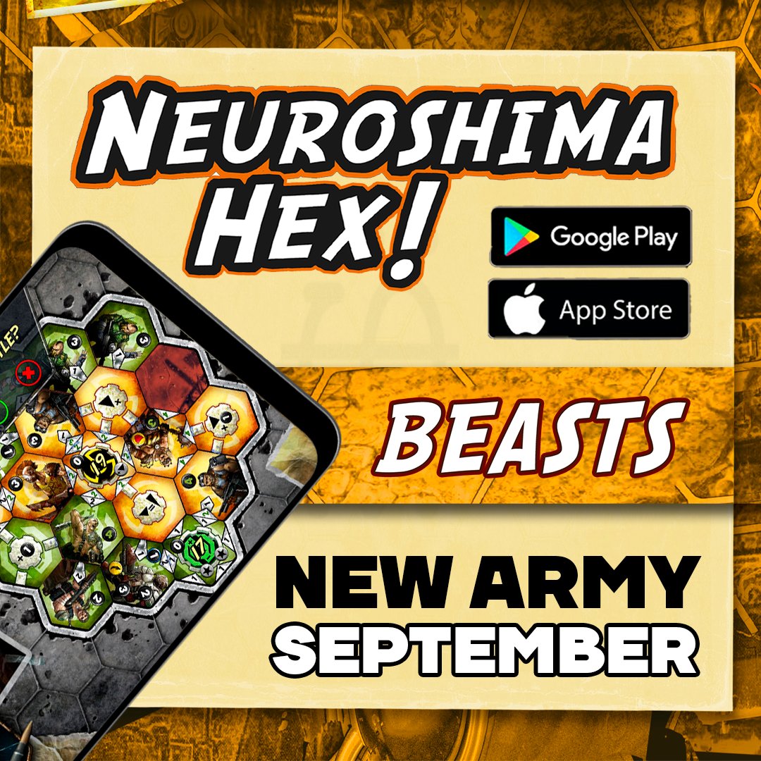 PortalGamesUS's tweet photo. Meet the Beasts - the new army in the Neuroshima Hex app we will release in September! Beasts is a highly aggressive faction with high mobility and high Initiative. The new army represents various animal species that survived Moloch’s attack. 

More: https://t.co/zU3xjZWQJo https://t.co/y8U9eUewJJ