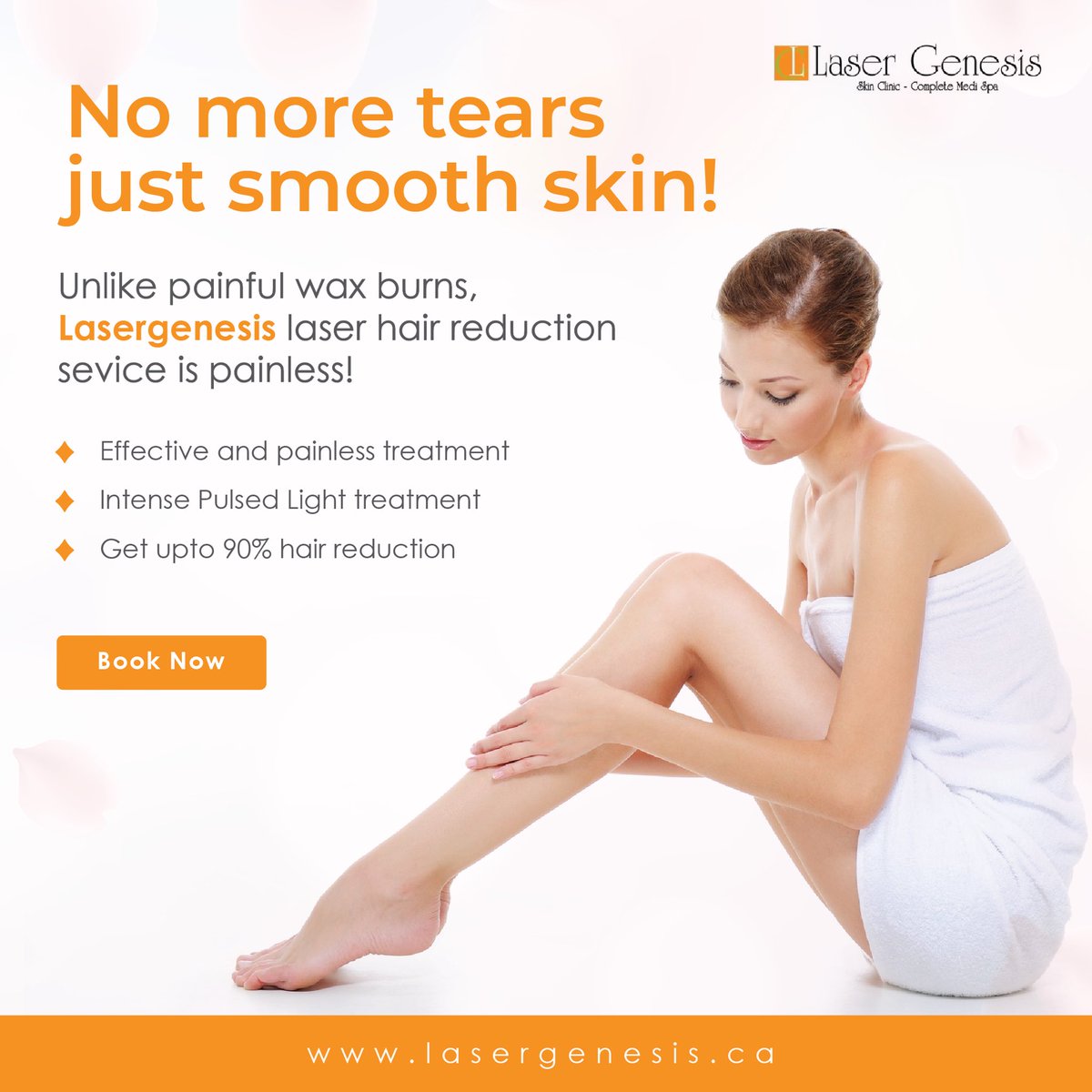 Don't cry over outdated hair removal
methods when you can simply switch to laser’s; a painless
treatment that leaves your skin feeling incredibly smoooth.

Book a session today!

#PlayltSmooth #Laserhairemoval
#LatestTechnology #laserhairremovalfromhome
#lasergenesiscanada