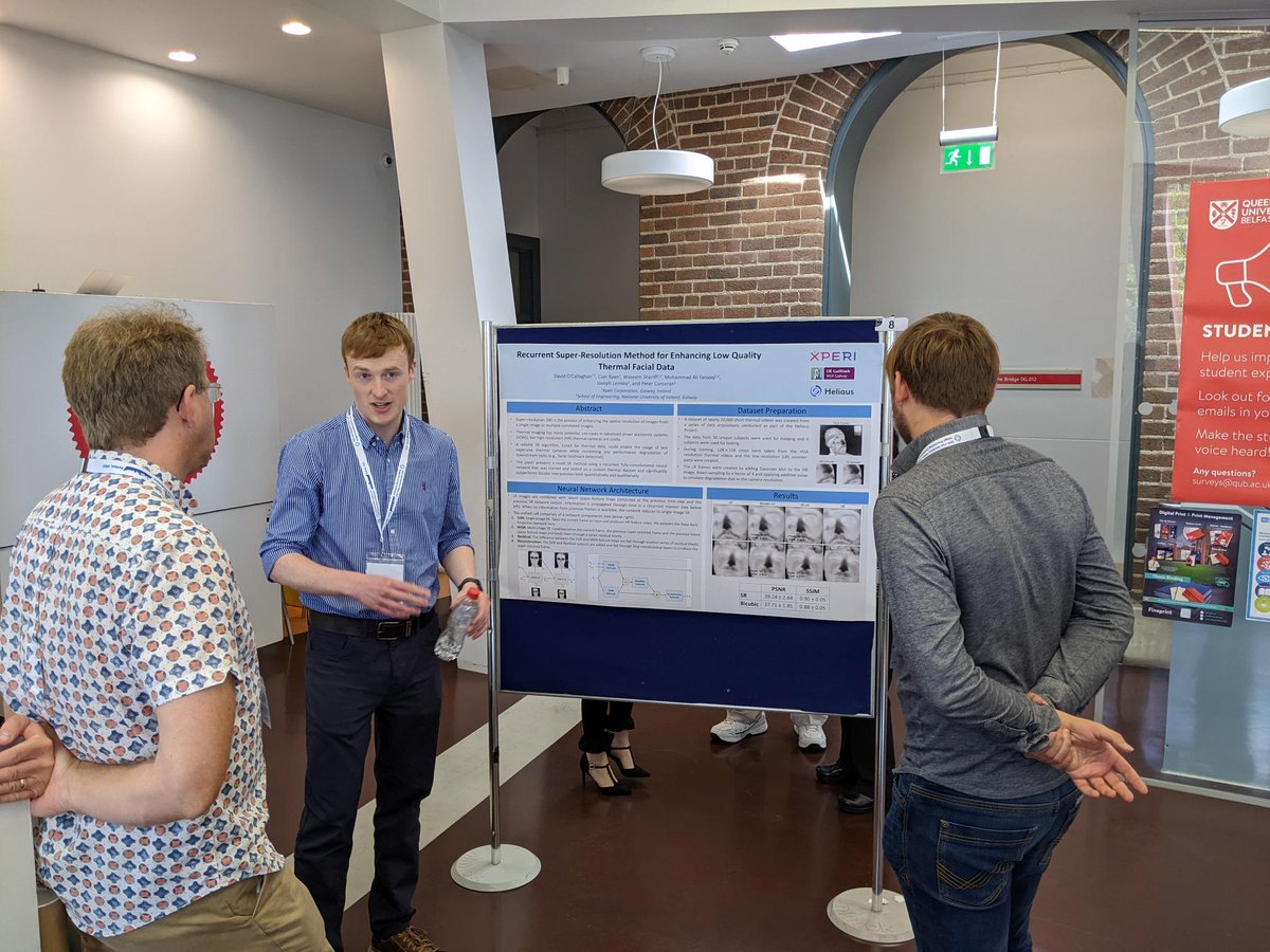 ImVIPconference's tweet photo. David OβCallaghan (@d_ocallaghan) is presents 'Recurrent super-resolution method for enhancing low quality thermal facial data' #IMVIP2022 at the @BCS_NI Poster Session https://t.co/C8MZw3ZpWY