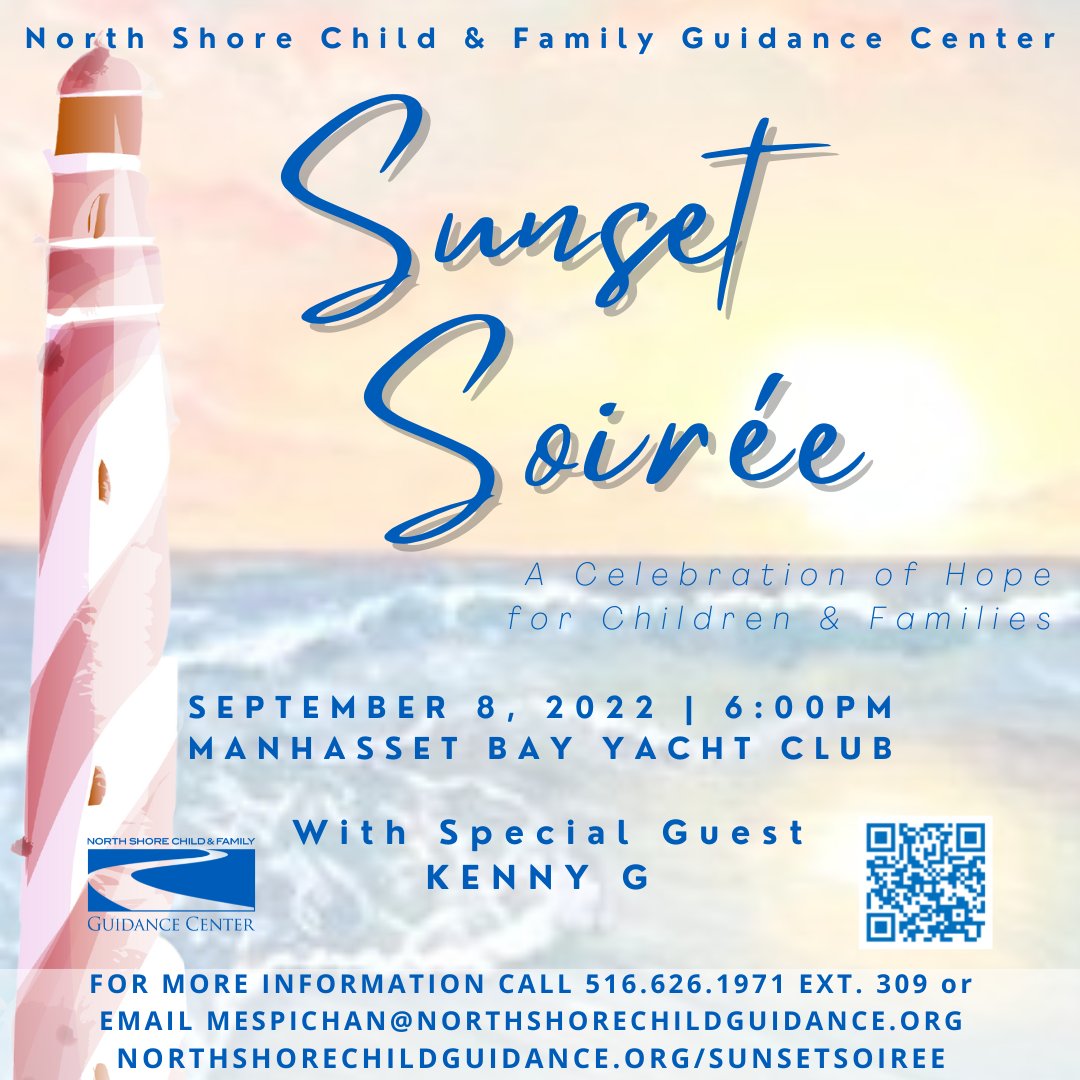 It's just one week away! Get your tickets today to our Sunset Soirée at the beautiful Manhasset Bay Yacht Club, next Thursday evening! 
Support our lifesaving work and have a night to remember!
Click here for tickets: northshorechildguidance.org/sunsetsoiree/