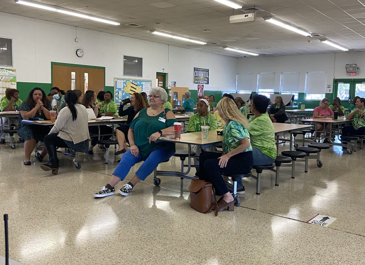 We really enjoyed speaking to the staff at @grescolts this morning about the FACE Office and how we can help their families! What a passionate group of educators led by @drwynn4! <a href="/vbschools/">VBSchools</a> #happyFACE