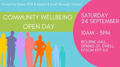 epsompcn's tweet photo. Join us @EpsomEwellBC @epsompcn @SurreyHeartland &amp; over 15 local community organisations showcasing a range of local services and advice on offer to help support happier, healthier lives for you and your family – it’s completely free to attend &amp; everyone is welcome! @SurreyDownsH https://t.co/B488aDqTzN