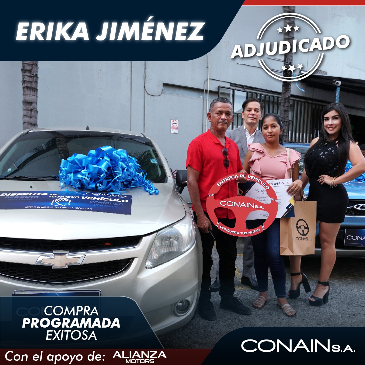ConainSA's tweet photo. Una vez más CONAIN demuestra que cumple con sus clientes. Nuestro amiga Erika Jiménez conocerá miles de lugares fantásticos en todo el Ecuador, conduciendo su automóvil #Chevrolet.
En #CONAIN #ConquistaTusMetas ➡️https://t.co/SZCMV8gfbD
#autos #Guayaquil #entregasdeautos #Quito https://t.co/sURcb9YUIB