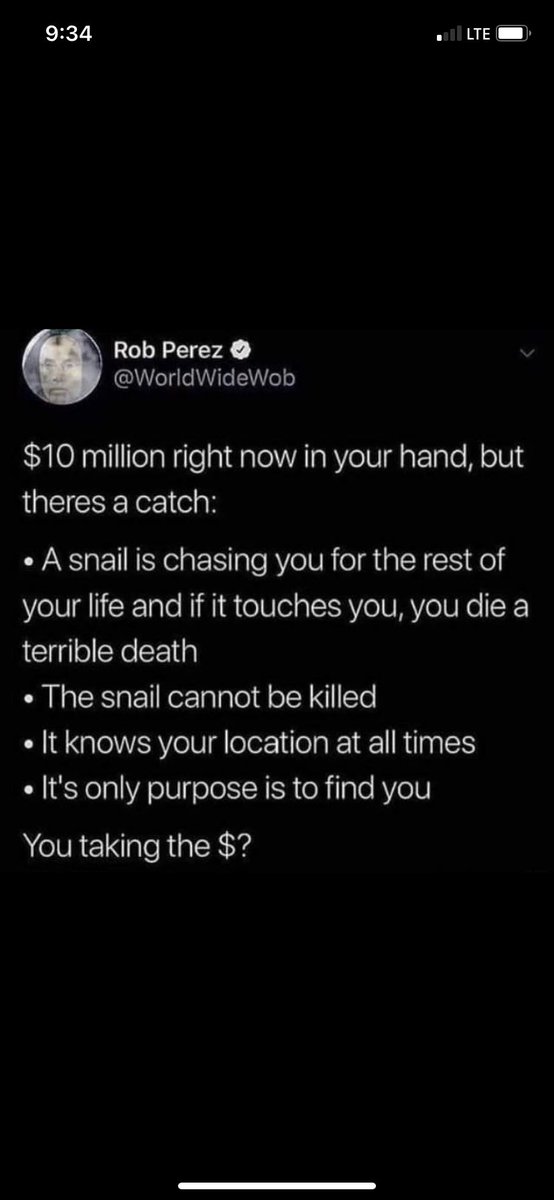 ConnorIsWriting's tweet photo. This was a literal fear of mine when I was a kid. Except it was a mummy, not a snail. And any time I closed my eyes he inches closer to me. I imagined he started in North Carolina or somewhere on the East coast. https://t.co/MA9AccSfsP