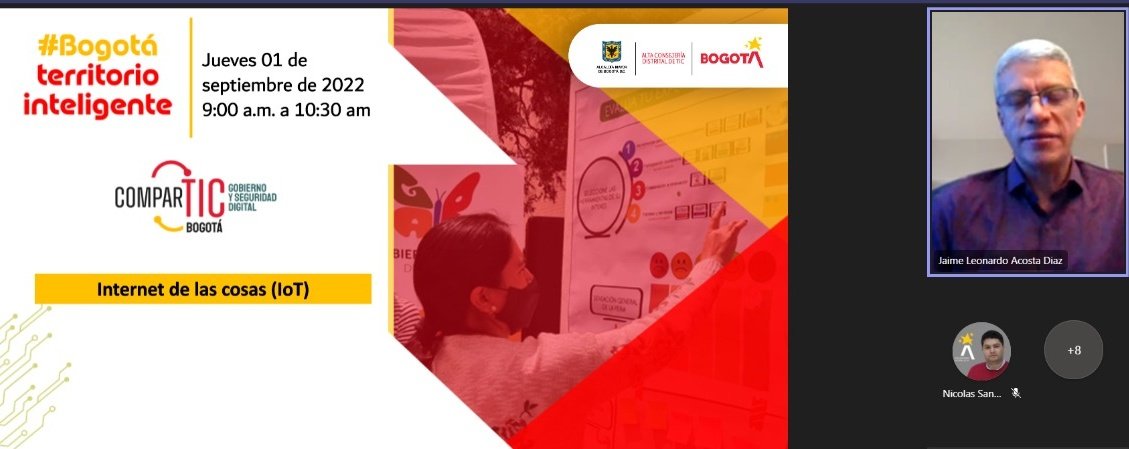 ConsejeriaTIC's tweet photo. Inició nuestro #ComparTIC, un espacio en el que entidades públicas distritales dan a conocer sus experiencias de la implementación y uso de la tecnología, para mejorar la calidad de vida de la ciudadanía.
¡Hoy nuestro tema es sobre Internet de las cosas #loT! https://t.co/uPJxFwIJLz