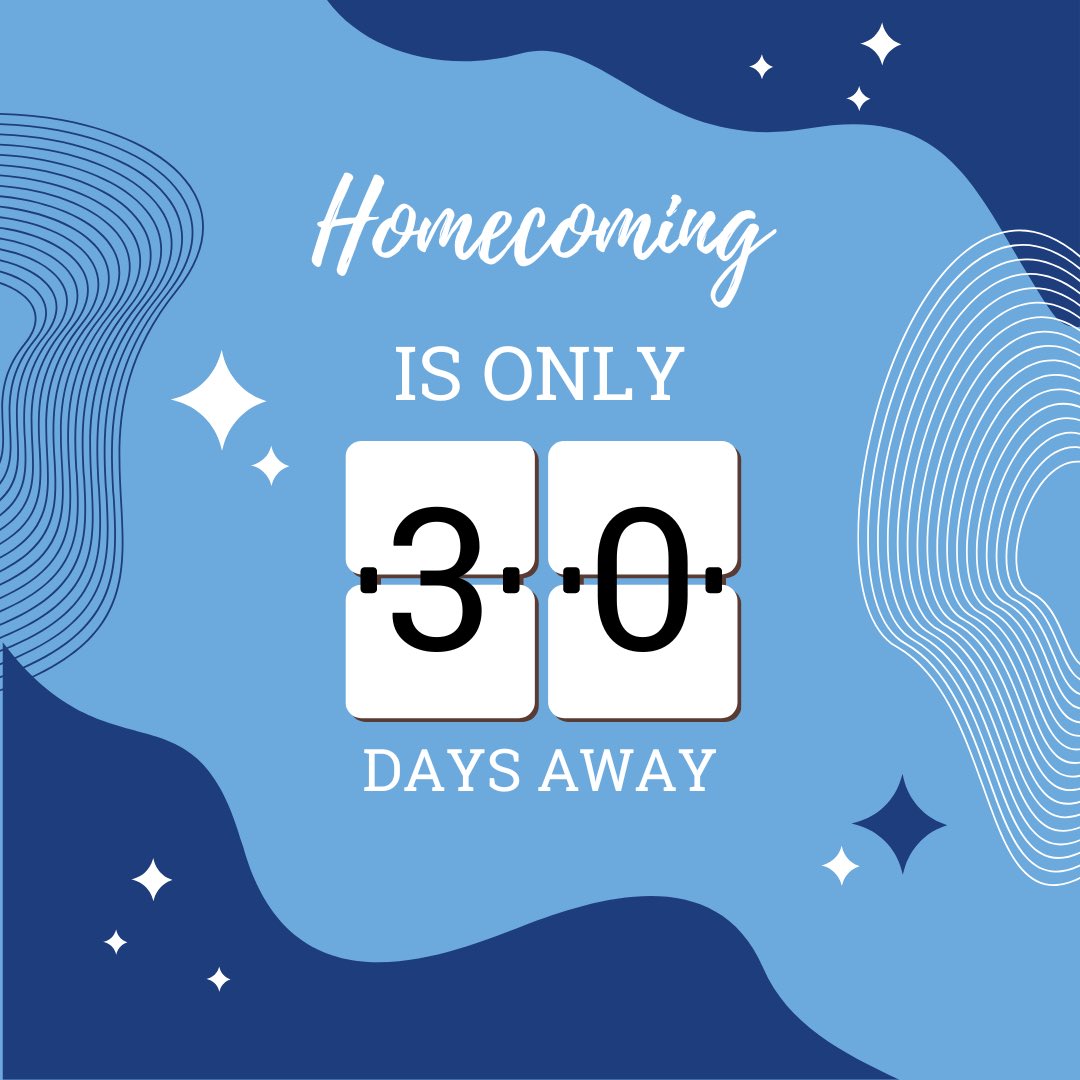 The countdown for homecoming starts today!! Follow the Instagram and twitter for more info to come!