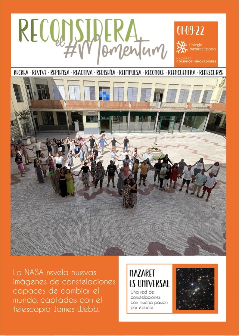 Arrancado ya un nuevo curso para #ReDiseñar nuevas y emocionantes #OPORTunidades. Orgullo de Constelación de #EquipoCrack de profes y PAS apasionado y cargado de energía #ReDescubre #ReVive #ReActiva #ReConsidera #ElMomentum