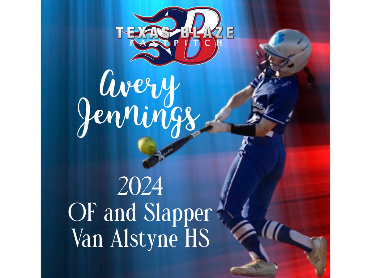 Rounding out our Fall roster is #88 Avery Jennings. She’s a speedy Outfielder and Slapper coming to us from Van Alstyne High School. Welcome Jennings family! #bBlaze