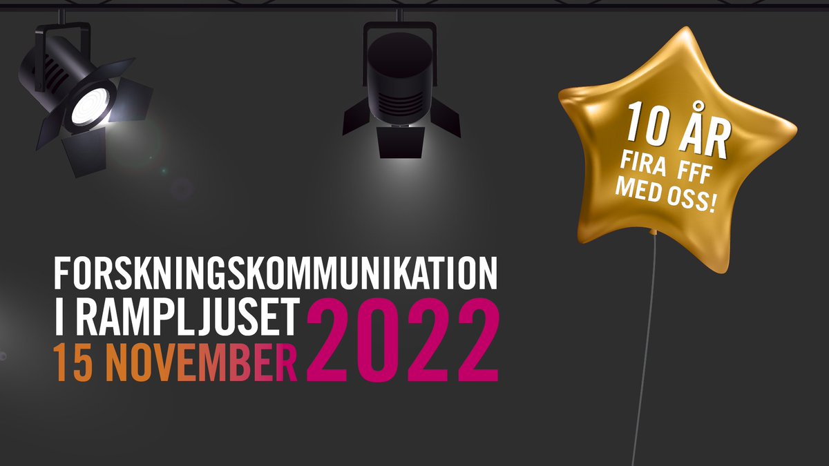 vetenskapoallm's tweet image. Nu har anmälan öppnat för årets Forum för Forskningskommunikation! Var med på plats i Stockholm eller delta digitalt den 15/11, fr kl 13
Temat för #FFF2022 är "Forskningskommunikation i rampljuset". 
Se hela programmet och anmäl dig på: forumforforskningskommunikation.se/programmet_202…