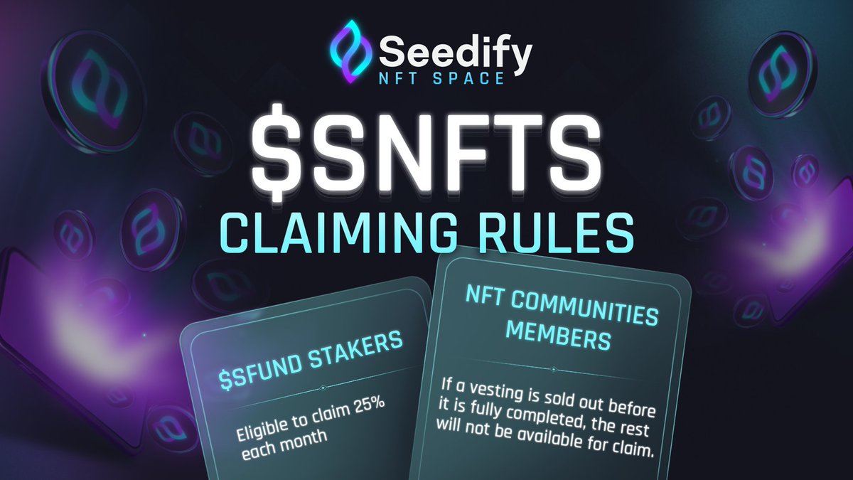 Here's a reminder of the $SNFTS airdrop claiming rules! 🌱

As per our latest poll, the eligible NFT community members can only claim the next vestings if they do not sell their previous ones. 🔐✔️

Don't pass up on the chance to join great INOs and get one of our Avatars! 😉
