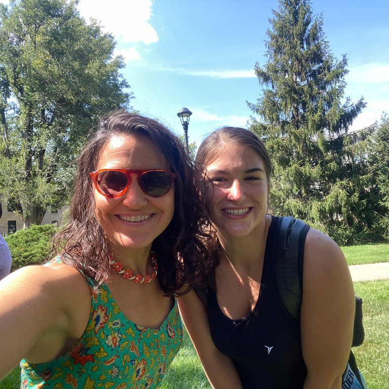 kstatespanish's tweet photo. It was great to reconnect with Spanish students at our Modern Languages mixer last Friday -- Prof. Bender was happy to take more selfies, this time with the historic buildings of K-State instead of Spain... 🤷♀️🏰 #SelfiesWithProfessors #EisenhowerElHermoso https://t.co/gFpMY2SjKL