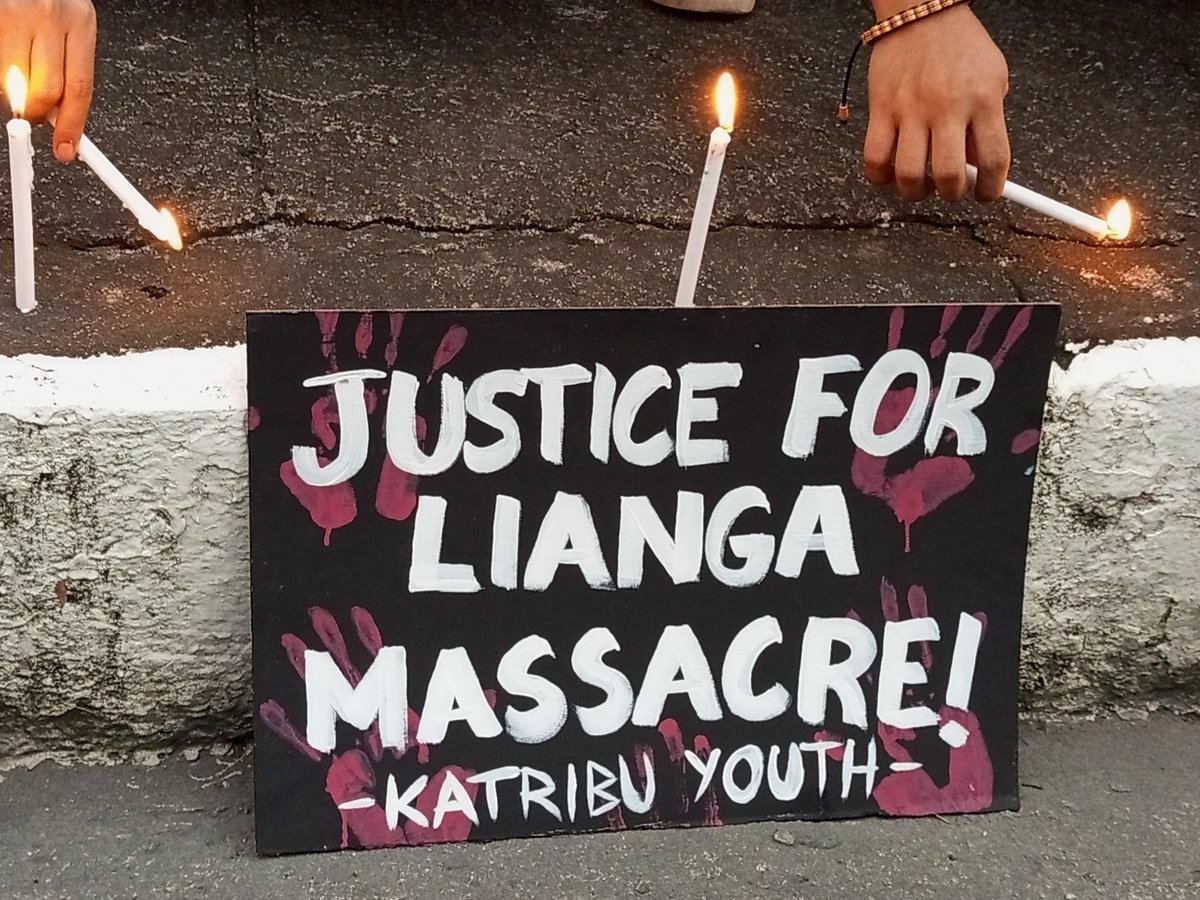 sandugoalliance's tweet photo. HAPPENING NOW | National minority groups and advocates stage a candle-lighting at the Commission on Human Rights on the 7th year of Lianga Massacre 1
Justice for the victims of Lianga Massacre 1!
#JusticeForBelloSinzo
#JusticeForDionelCampos
#JusticeForEmeritoSamarca https://t.co/wTj4NtFqLh
