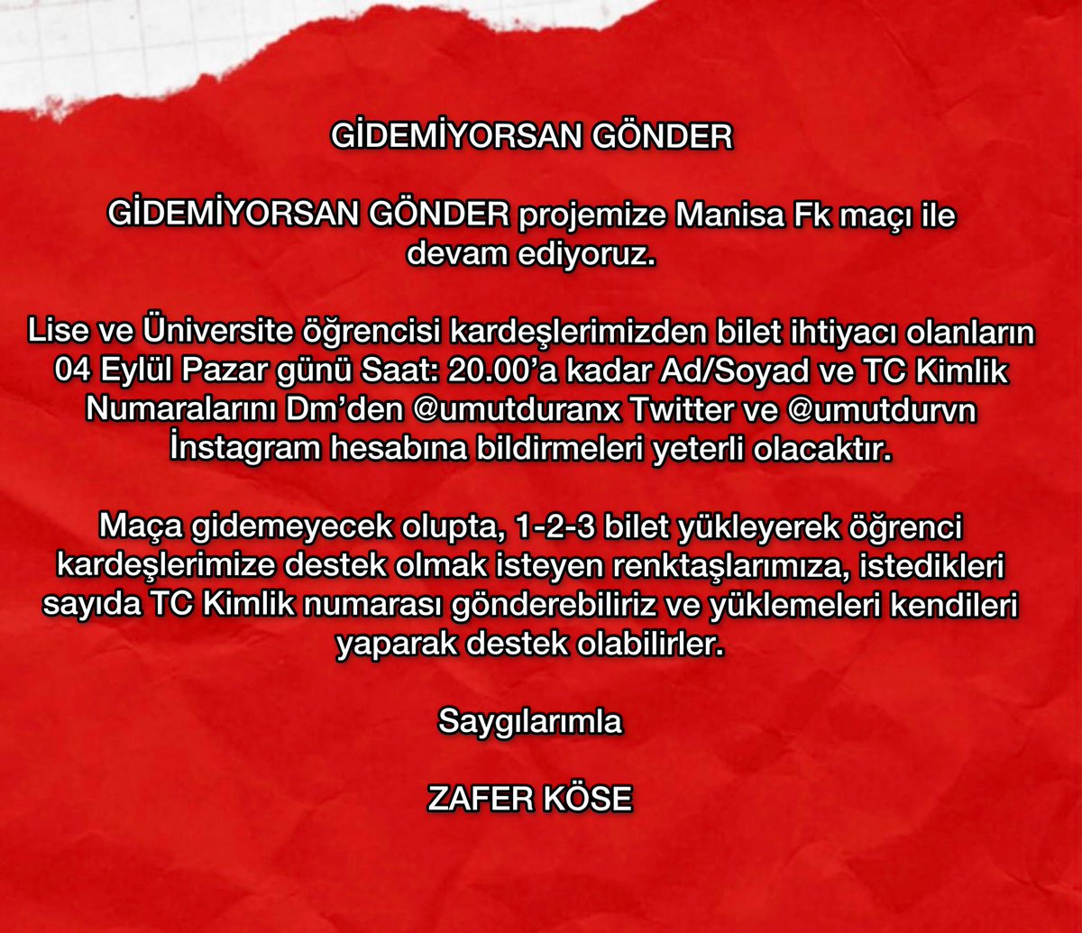 Gönderiyi Retweet yaparak daha fazla öğrenci kardeşimize ulaşmamız konusunda bize destek olabilirsiniz !
#kurtulussezonu #Samsunspor