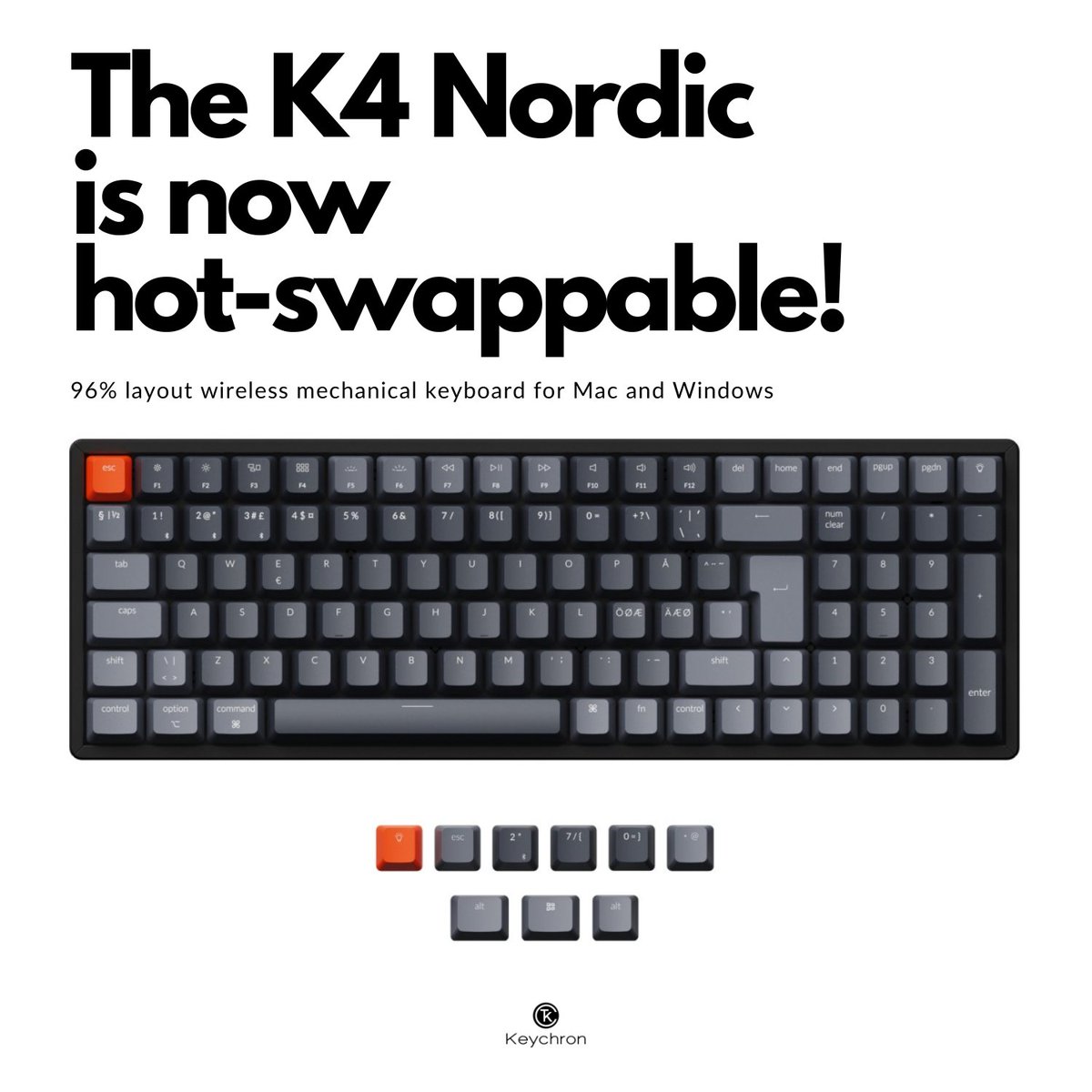 KeychronMK's tweet photo. Comes with a 96% layout, and hot-swappable features, you can hot-swap the K4 Nordic layout with most of the 3pin and 5pin MX mechanical switches. Grab now👉🏻https://t.co/FRjrLpAIr2
#keychron #setup #mechanicalkeyboard #keychronkeyboard #keychronk4 #nordicdesign https://t.co/ml0o51jMel