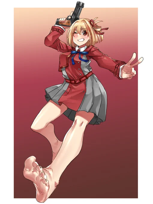 錦木千束#一日一裸足絵#リコリス・リコイル 