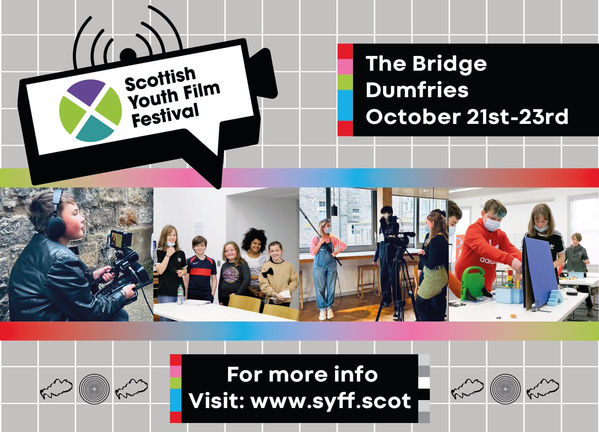 Get your diaries out! 🗓

The amazing #ScottishYouthFilmFestival returns 21 - 23 October 2022 in Dumfries ✨

More info visit // ww.syff.scot