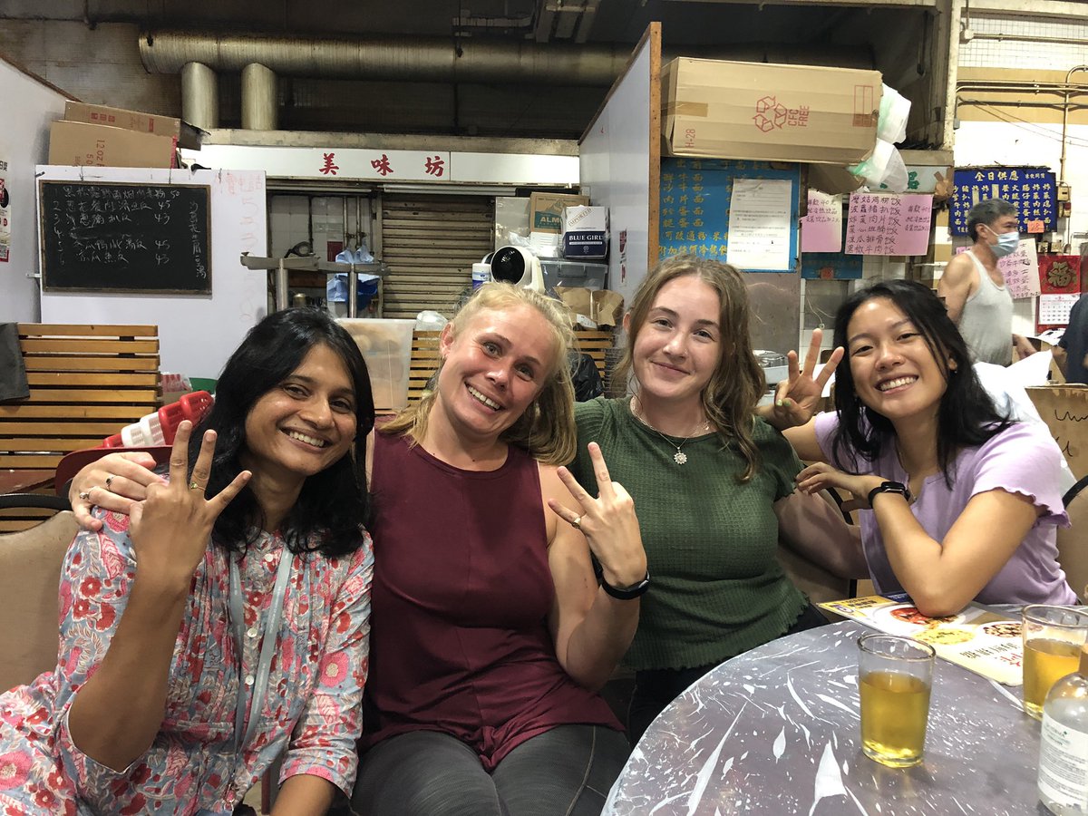 HB_Tilley's tweet photo. Today we are 3rd year #PhD students and yes we look #tired but we decided to #celebrate anyway and go to the cooked food centre @sagarika1312 @ocean_roisin @emilychei #phdchat #hongkong https://t.co/j5CAIQCXAA
