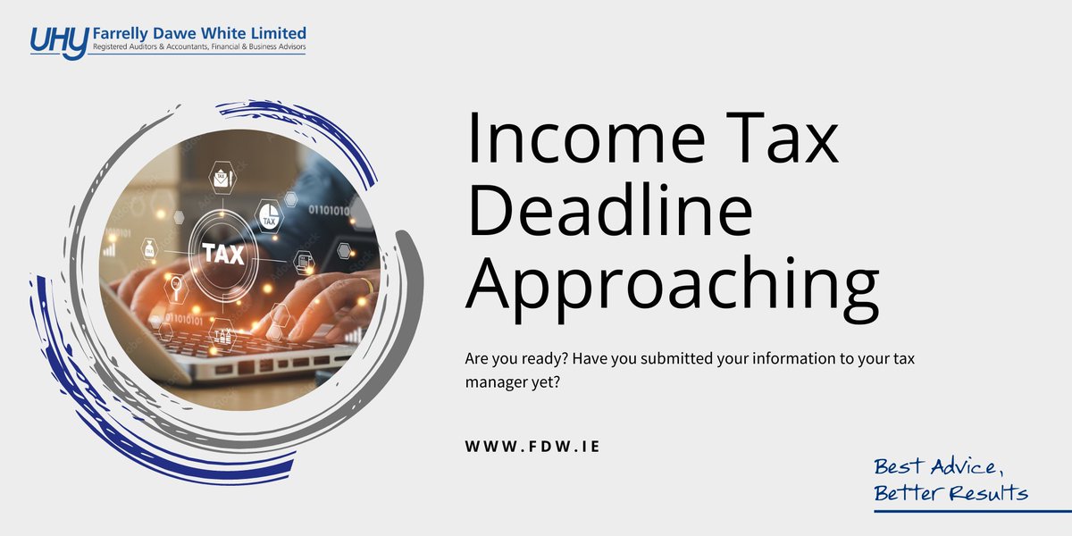 Are you required to file an income tax return? Get your information in to your tax manager as early as possible. Contact the UHY FDW Care Team if you have any queries. 

Contact us: eu1.hubs.ly/H01Cm2p0