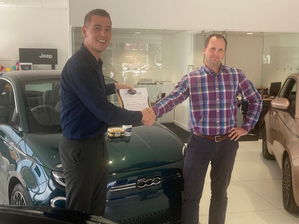 SnowsFiat's tweet photo. Congratulations to Snows #Fiat #Portsmouth's Sales Executive, Alex Woods, who was one of last quarter's Drivers Club winners!

Alex was recognised for his outstanding volume of sales in our new 60 years in business incentive - The Drivers Club. Well done 👏🏻 https://t.co/WPHreylMJV