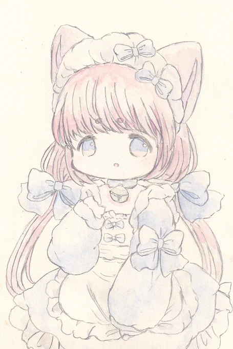 にゃんにゃんメイドちゃん。#イラスト #illustration #絵描きさんと繫がりたい #イラスト好きな人と繋がりたい 
