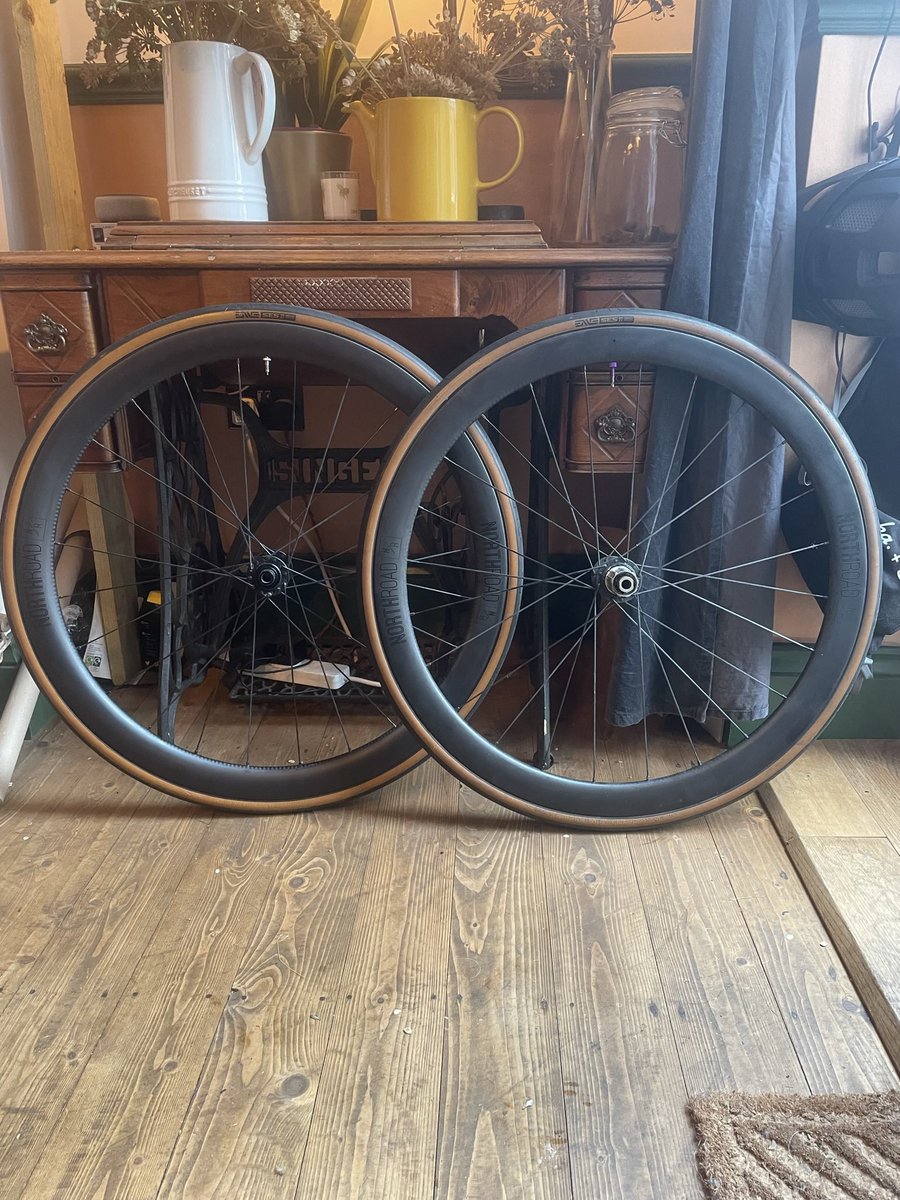 NorthRoad42 42mm carbon disc wheelset for sells. No longer required. Enve 27c tyres included - although not on the rims because I can’t be arsed and frankly they’re shit. 

Sapim CX ray aero spokes, handbuilt by our very own <a href="/campagquinn/">campagquinn</a> 

Price depends on how much I like you. DM