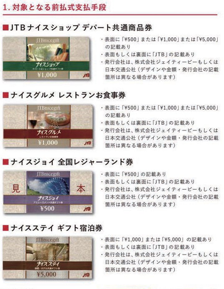 JTB（旧 日本交通公社）が発行していた「ナイスショップ デパート共通