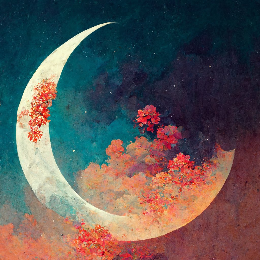 LiteraryMinded's tweet photo. Now we’re in September and suddenly my book is coming out *next month*!Moon Sugar is about friendship, desire, space lichen &amp; finding your powers in mid-life. You can pre-order at your favourite bookstore now 💗@transitlounge2 (pic generated by Midjourney) https://t.co/oig8Ef8Qjt