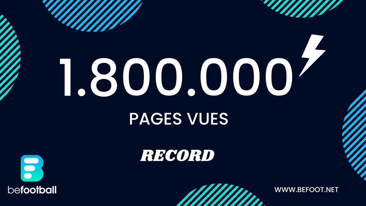 Tudoriste's tweet image. 🔵🔥 RECORD ABSOLU ! 

BeFoot.net a explosé ses records au mois d’Août 2022. 

• 631.000 utilisateurs vs 366.000 (01/22)
• 1.800.000 pages vues vs 1.300.000 (01/2022
• Référencé désormais sur Google News, véritable levier de croissance. 

Bravo à l’équipe. 💙