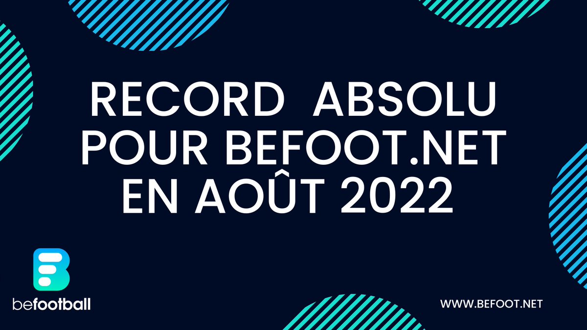 Tudoriste's tweet image. 🔵🔥 RECORD ABSOLU ! 

BeFoot.net a explosé ses records au mois d’Août 2022. 

• 631.000 utilisateurs vs 366.000 (01/22)
• 1.800.000 pages vues vs 1.300.000 (01/2022
• Référencé désormais sur Google News, véritable levier de croissance. 

Bravo à l’équipe. 💙