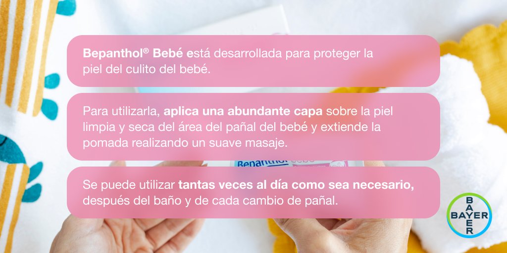BayertecuidaPro's tweet photo. La piel de los #bebés es tan delicada que necesita cuidados especiales.👶🏽 ¡Te dejamos estos consejos sobre cómo y cuándo se debe usar Bepanthol® Bebé! Toma nota 📝 #BayerTeCuenta https://t.co/pC1F1A6Cvu