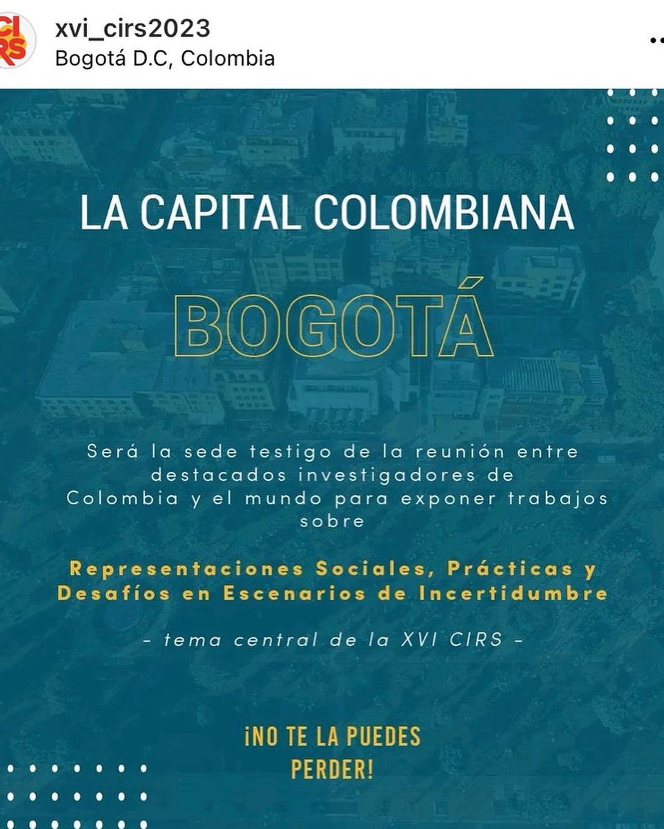 adelina_novaes's tweet photo. Abracei a grande responsabilidade de ser uma das conferencistas da XVI CIRS 2023, que terá lugar em Bogotá.
Agradeço a confiança depositada pelos/as organizadores/as desse prestigioso evento e convido os/as colegas para se inscrever no site: https://t.co/Cb5vuwhl0V https://t.co/tU1hAucEuE