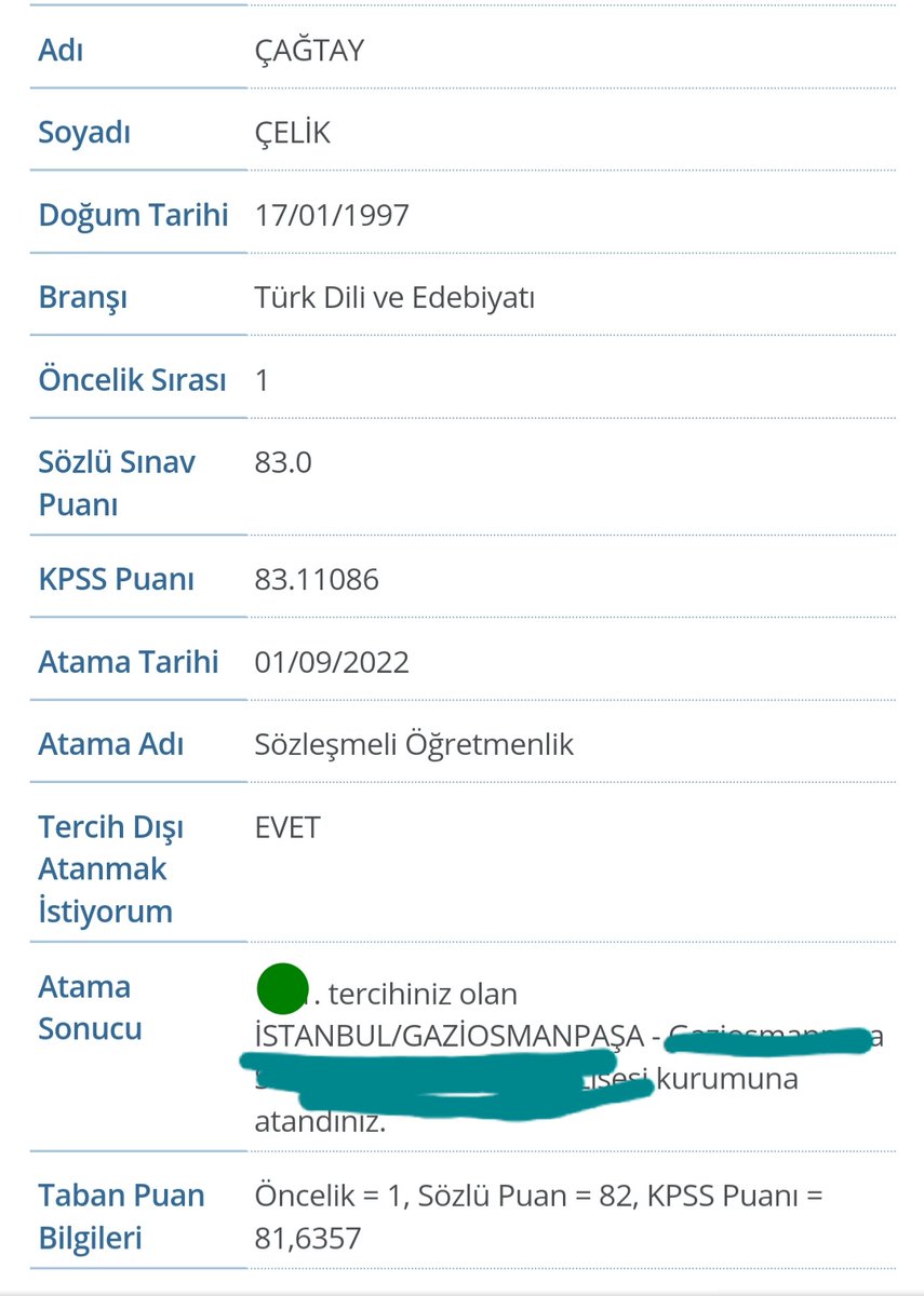 Ben artık hem MEB'li hem İstanbulluyum. ATANDIMMMM!🥰🙏