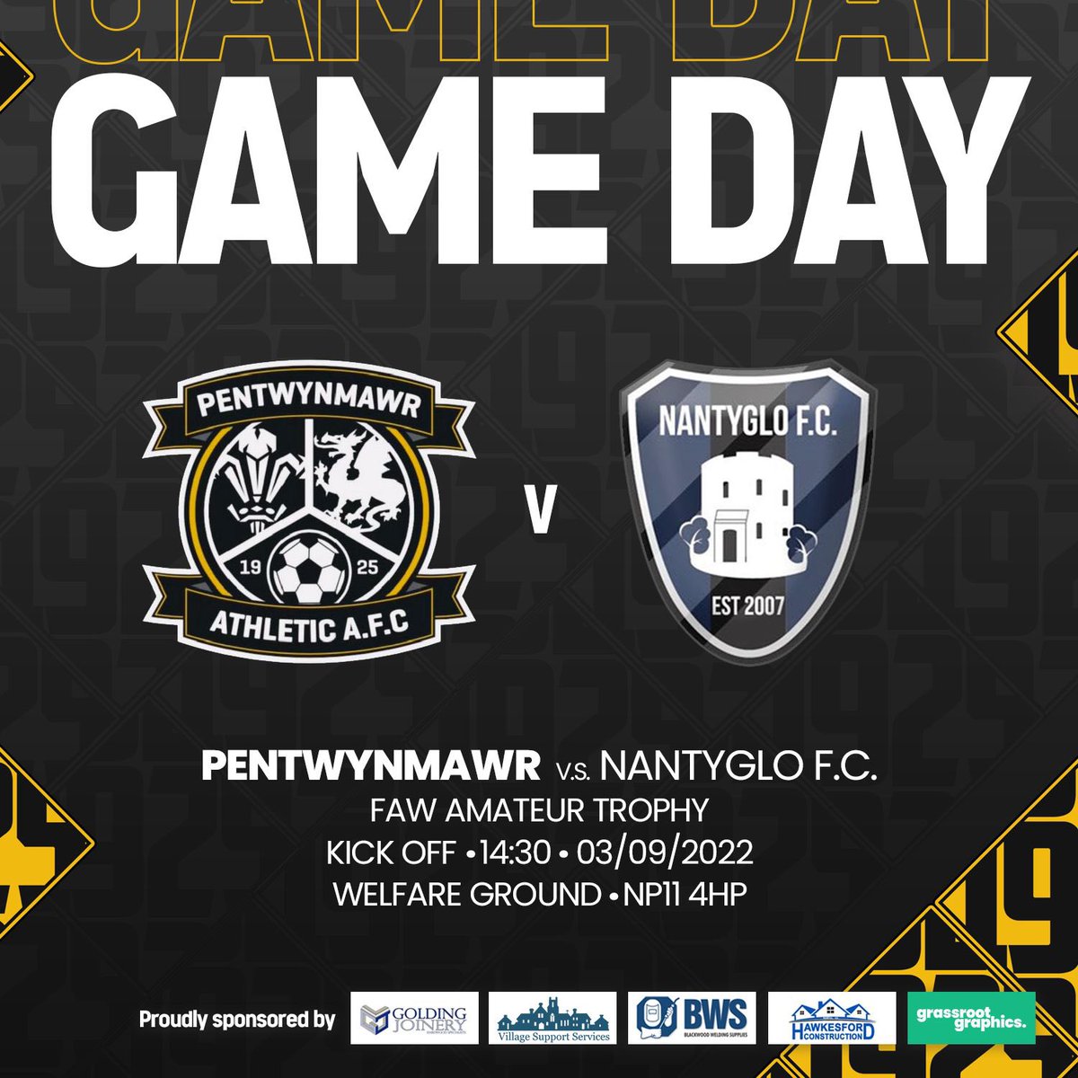pentwynmawrafc's tweet photo. We welcome @Nantyglo_AFC to the Welfare Saturday in the FAW amatuer trophy! We look forward to hosting you lads! #UPPAMAWR ⚫️🟠⚫️🟠 https://t.co/fLLkFgKrxc