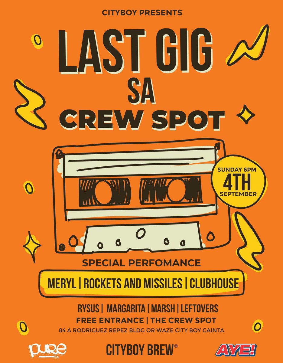 WeAreMeryl's tweet photo. Coffee? Music? Merch? Cityboy Brew got you! Come thru this September 9 at The Crew Spot! Let's normalize coffee gigs, yeah?
#WeAreMeryl #LATGS https://t.co/uPvQSrKWcF