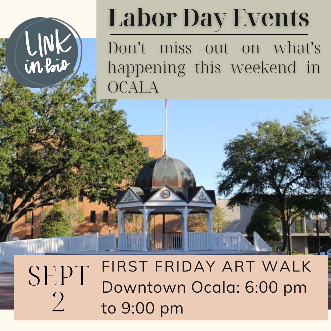 RobertsOcala's tweet photo. Checkout what’s happening in Ocala this Labor Day Weekend! To learn more about upcoming events in the area, use the link below.

https://t.co/MXO5slEuPS

#robertsrealestate #ocala #florida #leadingrealestatecompaniesoftheworld #RRE2022 #ocalahappenings #ocalaevents https://t.co/Odja7rsZ7u