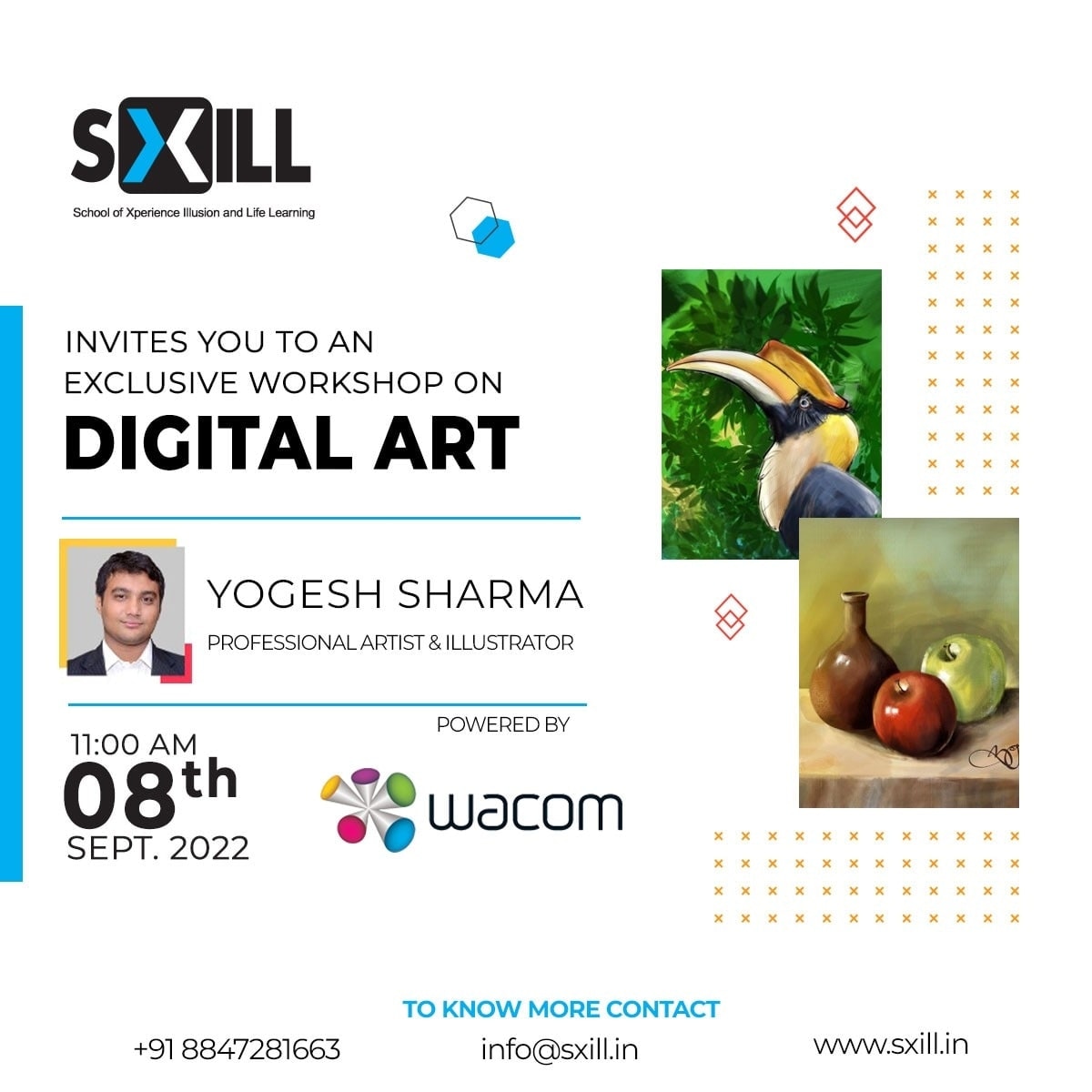 sxill_school's tweet photo. VIVECHNA - SXILL Industry Interaction Session powered by Wacom with Mr. Yogesh Sharma, Professional Artist and Illustrator shares his experience
#wacom #digitalart #sxill #skilling #animationcourse #animationschool #animationinstitute #uiux #uiuxcourse #animationprogram https://t.co/PYXj9tTxUx