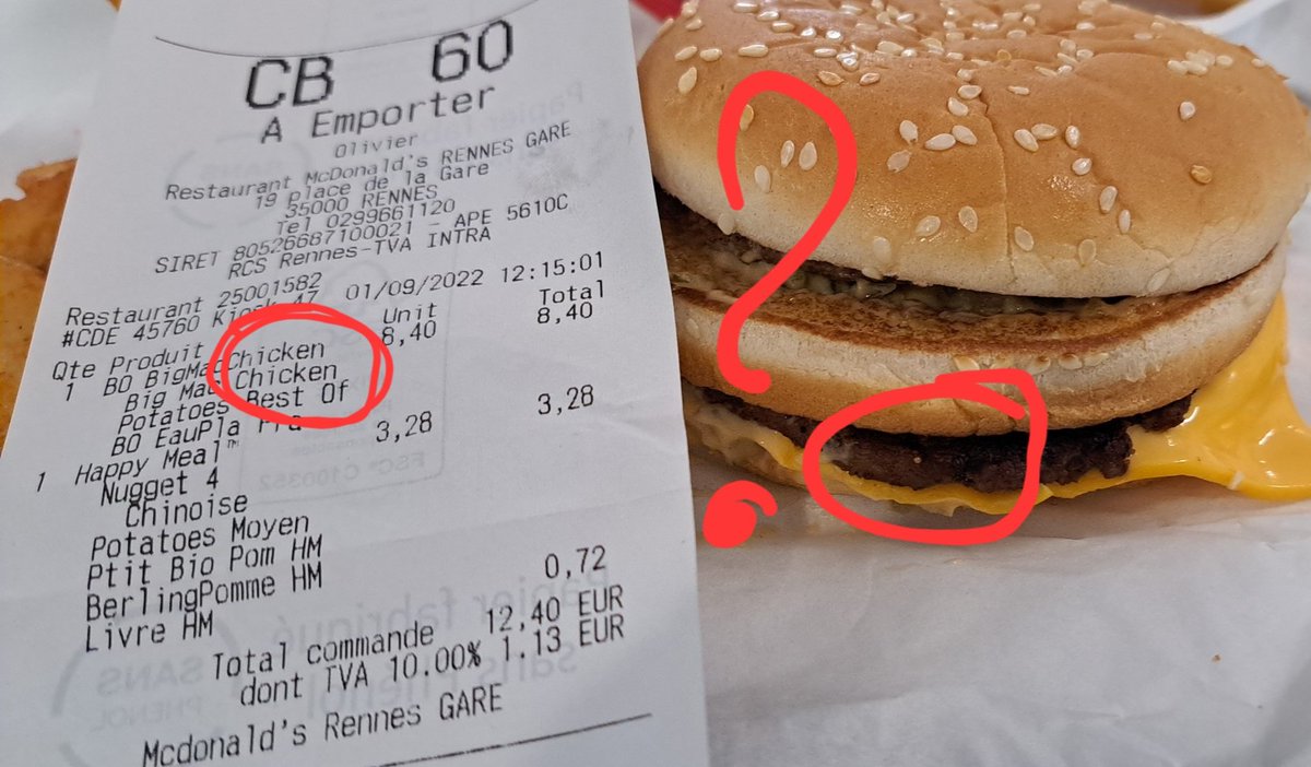 ikucuze's tweet photo. @McDonaldsFrance Alors oui.. Le big Mac chicken ça reste un big Mac! D'ailleurs... c'est un big Mac... fail... #bigmac https://t.co/lyhJqVU1l8