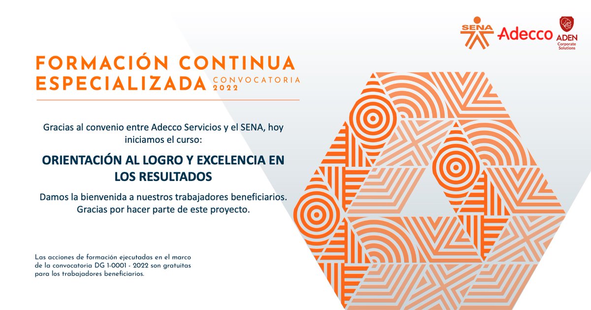 📆 El día de hoy empieza una nueva formación especializada junto a <a href="/SENAComunica/">SENA</a>  dirigida a nuestros empleados 👥🎯 
Damos la bienvenida a nuestro curso “Orientación al logro y excelencia en los resultados” ✅
#SENAConLasEmpresas