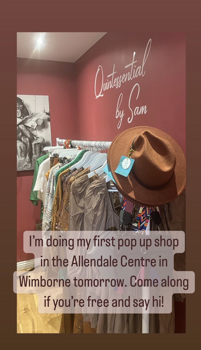 Pop up shop in Allendale Centre Wimborne 2nd September 👗🛍