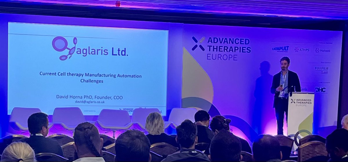 <a href="/_davidhorna_/">David Horna</a> (<a href="/AglarisGroup/">Aglaris</a>) discusses current challenges in cell therapy manufacturing automation, in Aglaris’ single-use cartridges 

#ATE22 #Automation #Aglaris
