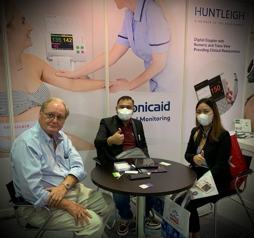 Huntleighdiag's tweet photo. Our new #Somicaid Team3 Wireless Transducer system is the star of our booth at #MFA2022. There’s still time to visit Huntleigh tomorrow at 2J05 https://t.co/D3YB94Vi7w
