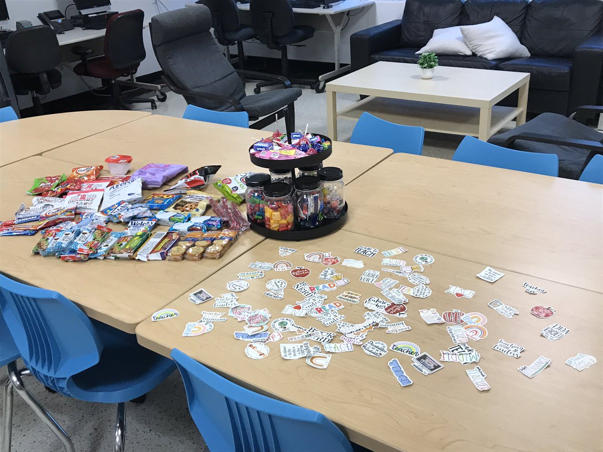 OrlandoKristie's tweet photo. RMS is so excited and ready to welcome back teachers today!!! We are surprising our staff with a faculty room facelift and some goodies to show our appreciation for all that they do! #RMSproud @RyeCitySchools @EricByrneRCSD @sassonek https://t.co/I68aHcUBA5