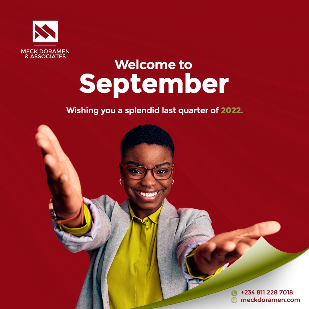 MeckDoramen's tweet photo. MD &amp; Associates officially welcomes you to September and by extension, the last quarter of the year. 

This is a great time to reflect on what we have done in the year so far and hit the gas on the remaining goals to be achieved. 

#happynewmonth #mdassociates #september2022 https://t.co/D9lWaq7u4W
