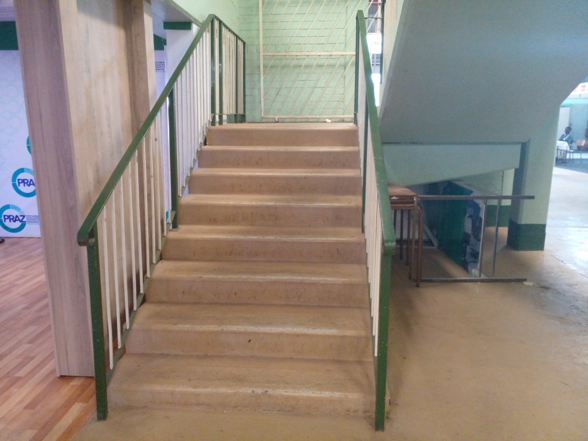 People living with #Disability are having a torrid time accessing some of the stands at the <a href="/zimagricsociety/">Zimbabwe Agricultural Society</a> because the halls don't have universal access. One lady who uses a wheelchair and is an exhibitor has to crawl up the stairs, while someone carries her #wheelchair.