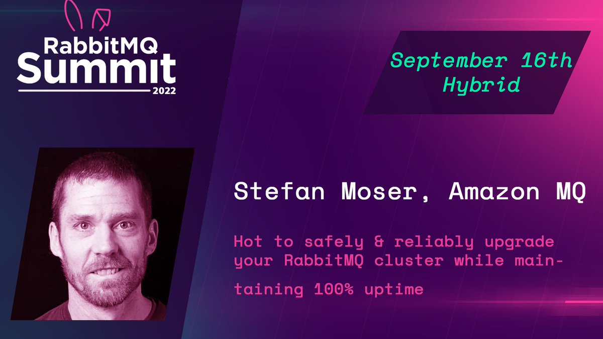 Upgrading a <a href="/RabbitMQ/">RabbitMQ</a> cluster can be a harrowing adventure full of pitfalls, but fear not! <a href="/StefanMoser/">Stefan Moser</a>, Principal Engineer at <a href="/awscloud/">Amazon Web Services</a>, will deliver his talk, 'How to Safely and Reliably Upgrade Your RabbitMQ Cluster while Maintaining 100% Uptime.'

www2.erlang-solutions.com/TwitterRMQSumm…
