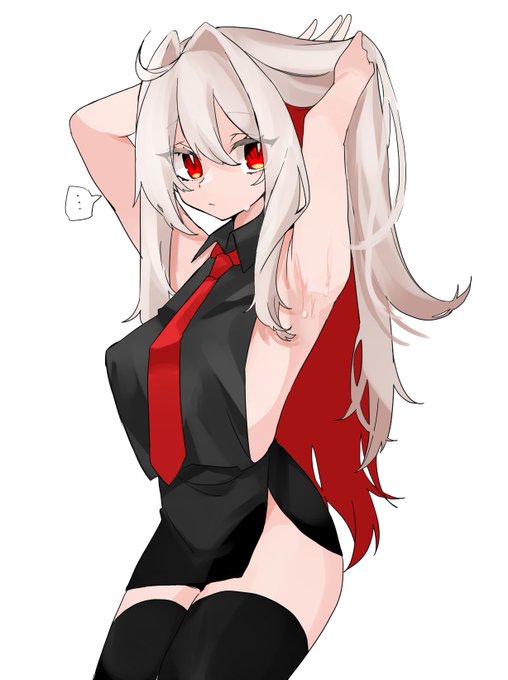 自分で作った線画ペン試しで髪結び麻泰 