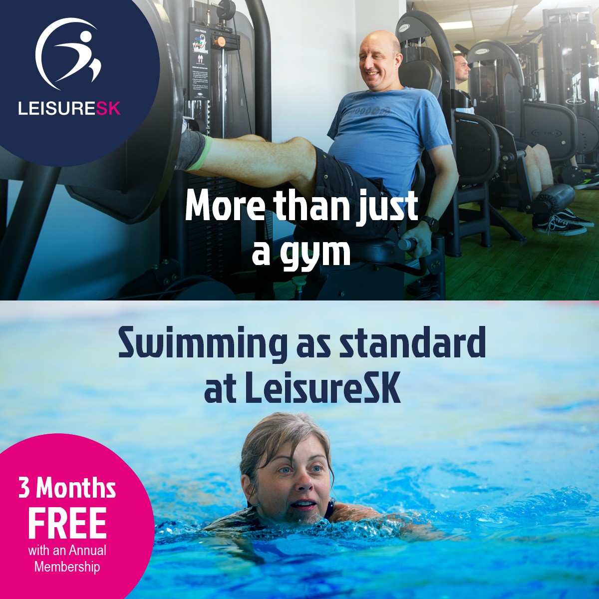 Pinch punch first of the month! Save your pennies with our fantastic 3 months FREE Annual membership offer. 

Only available in September. Don't delay enjoy 3 months FREE today! 

Find out more:
bit.ly/3uJ6arf 

LeisureSK making your #fitnessgoals our own. 🙂