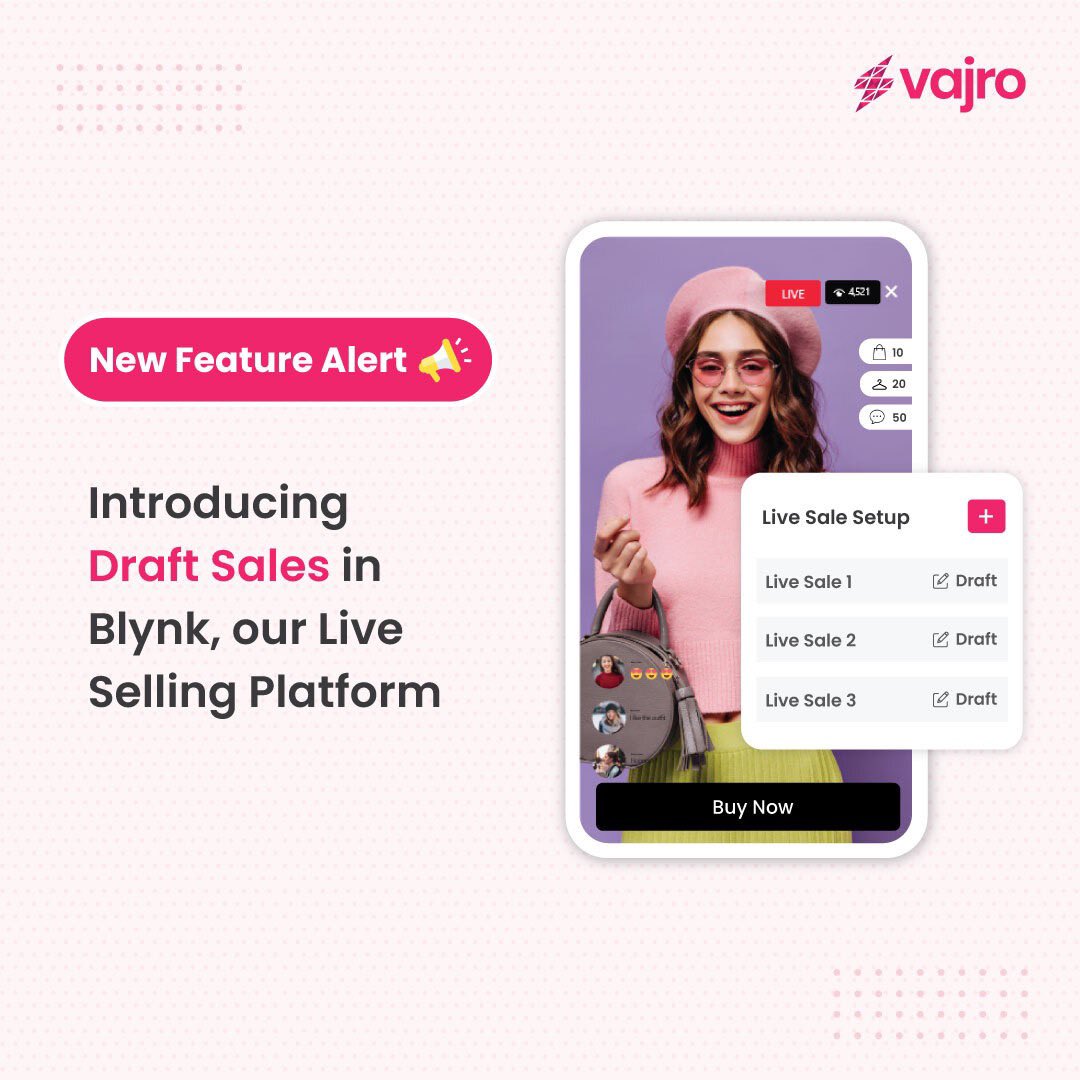 New Feature Alert‼️

Blynk is now up with a new feature called Draft Sales! 
You can now save multiple live sales as drafts in advance and avoid the last-minute clutter! 

You can also duplicate the target audience and other settings from the previous sales!
#newfeature