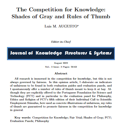KSSJournal's tweet photo. For the times they are a-changin’ and institutions like  @fct_pt  are rapidly fossilizing: We need new rules for the Competition of Knowledge and we must start by the rules of thumb: https://t.co/SUdpEqLbMw https://t.co/PMP6BIN4fi